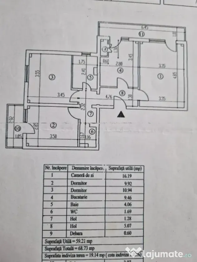 - Apartament 3 camere confort 1 decomandat, zona Obor, supra
