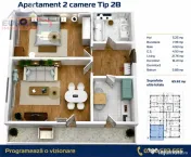 Apartament 2 camere zona C5 in BLOC NOU