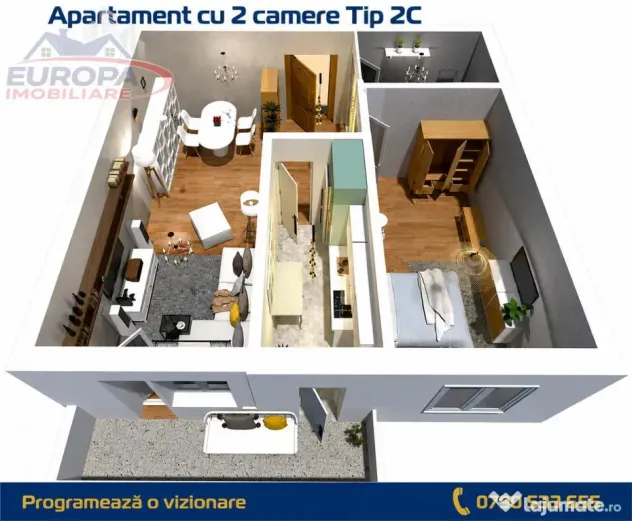 Apartament 2 camere zona C5 in BLOC NOU