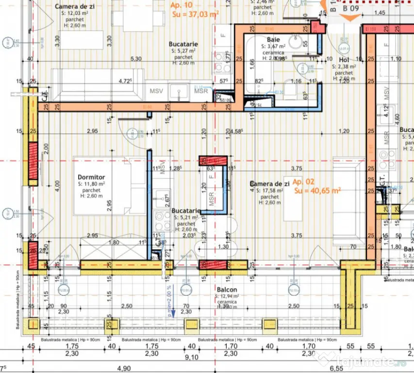 Apartament de 2 camere,finisat, 40,65 mp utili, in zona Tine