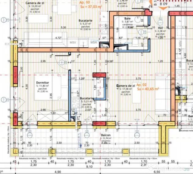 Apartament de 2 camere,finisat, 40,65 mp utili, in zona Tine