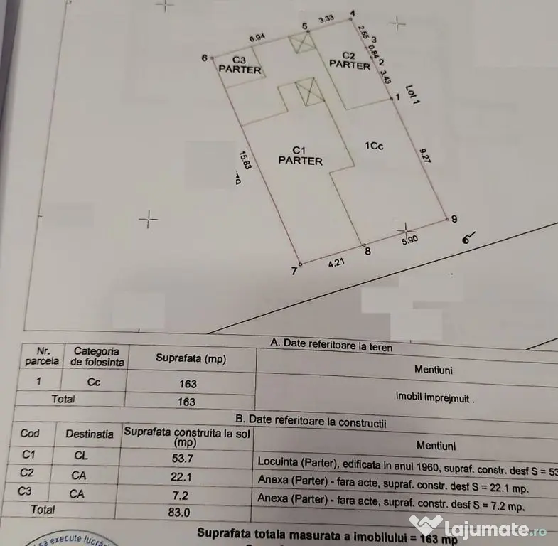 Casă cu teren 163mp Faleză Nord