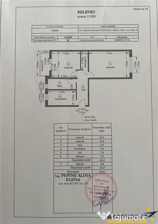 Apartament decomandat, vedere frumoasa, etaj2, Zarnesti, Bra