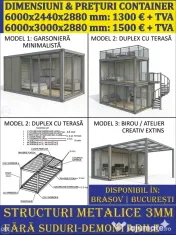Containere, casute modulare 6000x3000 si 6000x2430 producator 