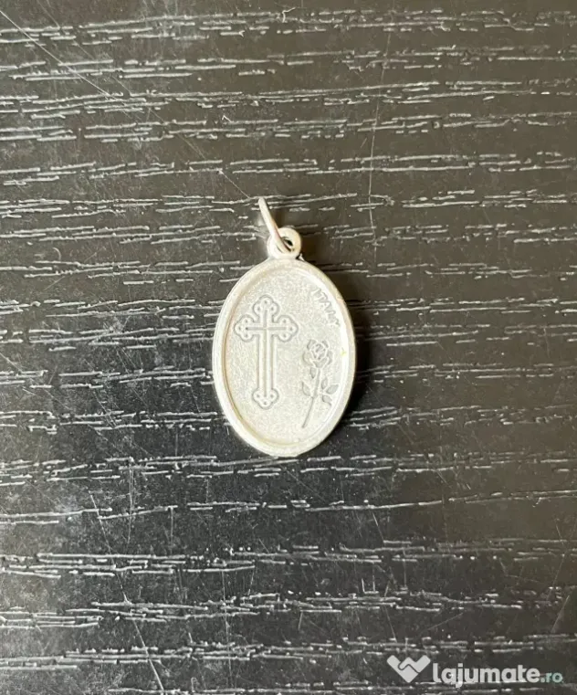 Medalion catolic Fecioara de la Fatima – Import Italia, metal argintat