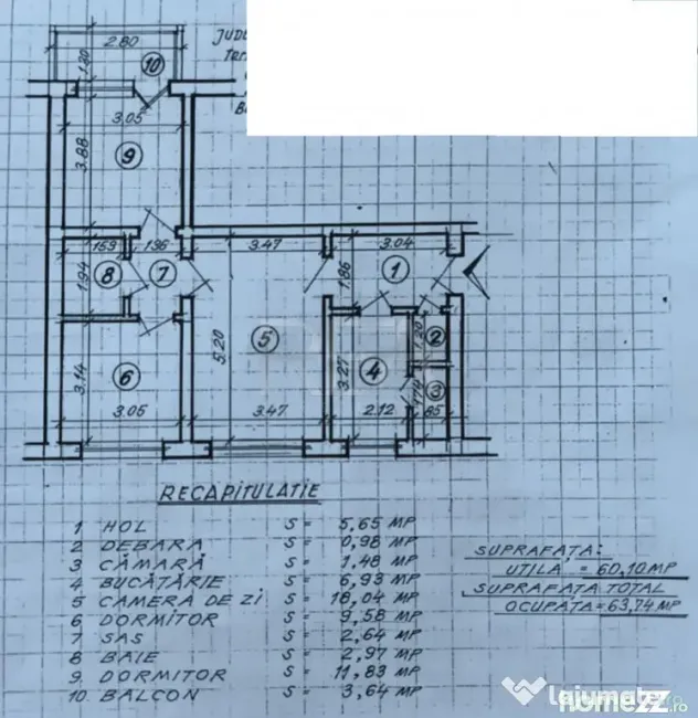3 camere Theodor Pallady, et. 1, metrou, 64 mp - Bucuresti (Bucuresti-Ilfov)