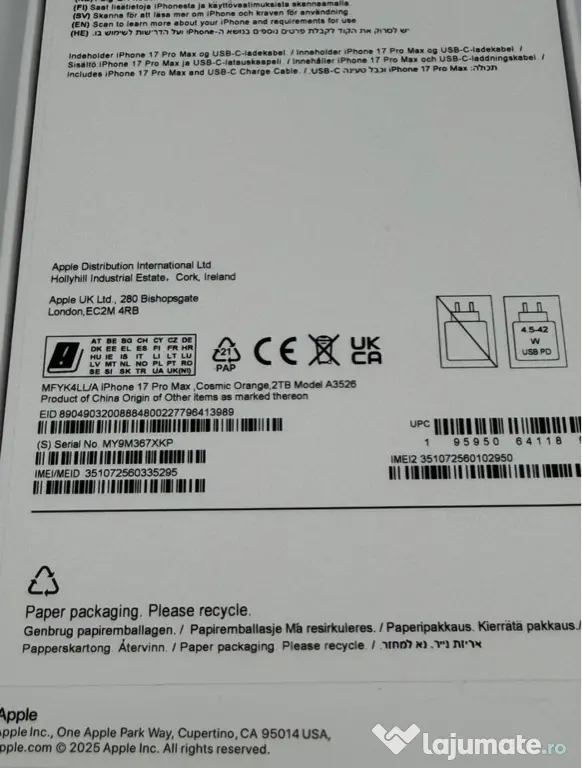 iPhone 17 pro max 2tb