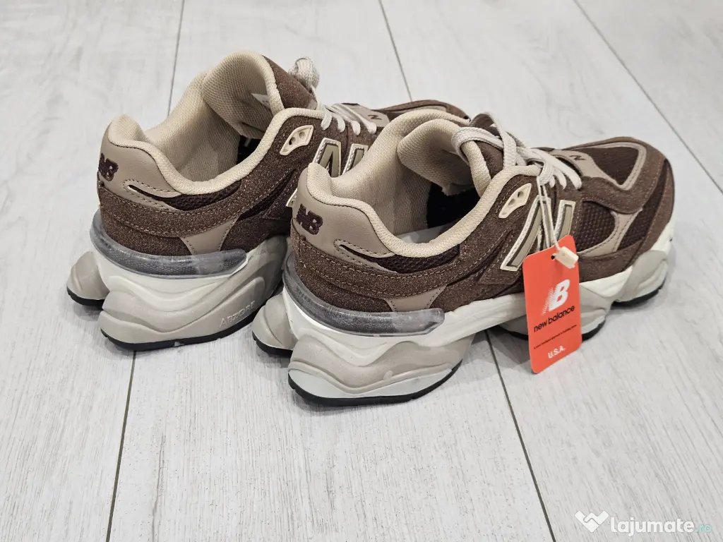New Balance 9060 - pantofi sport confortabili, maro, piele întoarsă