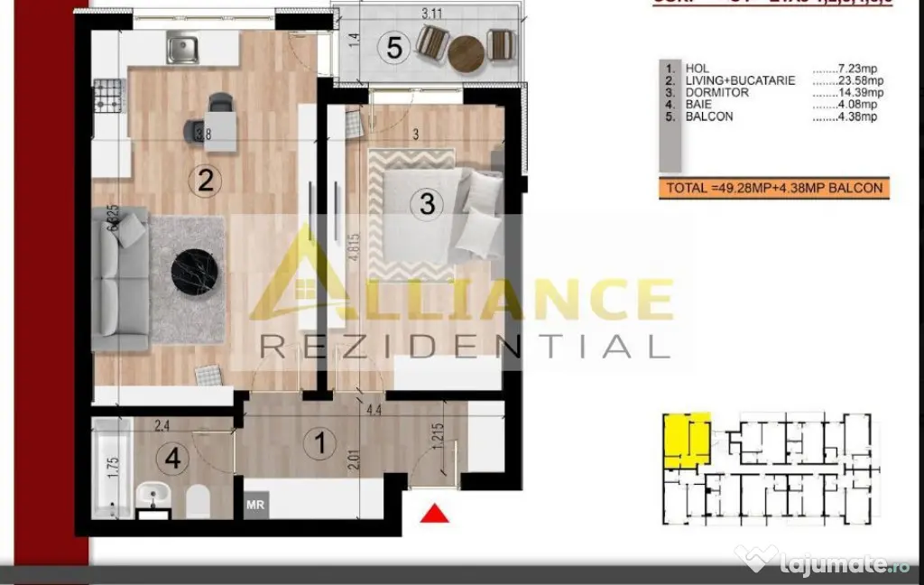 2 CAMERE | 53,66 MP | CAMPUS SCOLAR 650M | METROU 15 MIN ... - Popesti Leordeni (Bucuresti-Ilfov)