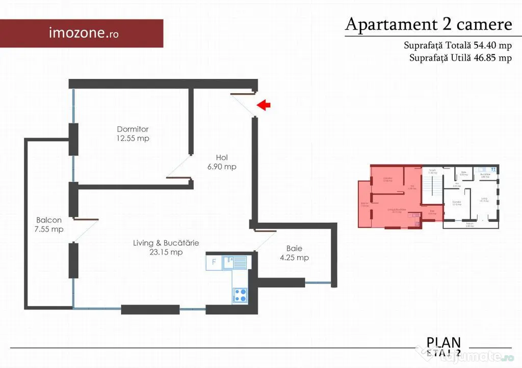 Apartament 2 camere, bloc nou, finisat la cheie, centrala... - Bucuresti (Bucuresti-Ilfov)