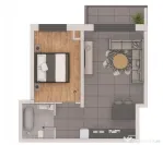 Apartament 2 camere, 48,42mp, ansamblu NZEB, zona Terra