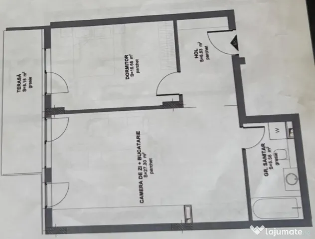 Apartament 2 camere 55.06 mp + terasa 8.18 mp in zona Eroilo - Floresti (Cluj)