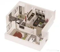 Apartament de 3 camere, 65 mp, finisat, balcon, Parcul Polig