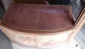 Bufet/vitrina de colt sculptat cu dragoni stil neobaroc lemn masiv 