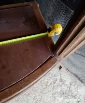 Bufet/vitrina de colt sculptat cu dragoni stil neobaroc lemn masiv 