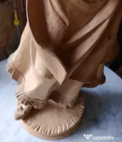 Sculptura in lemn de tei Femeie cu harpa lira 60 cm. inaltime 