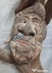Sculptura naiva in radacina lemn driftwood 40 cm.
