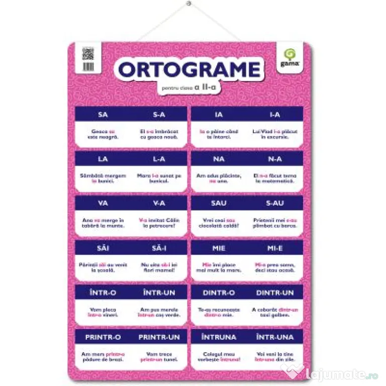 Plansa ORTOGRAME pentru clasa a 2-a