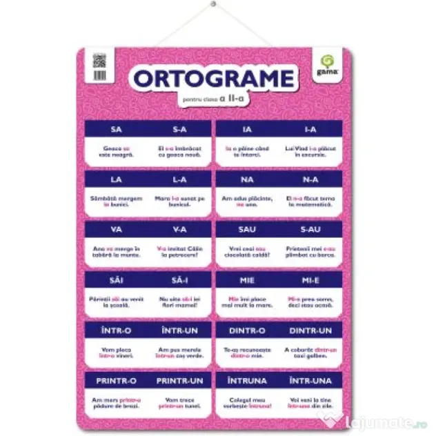 Plansa ORTOGRAME pentru clasa a 2-a
