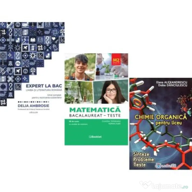 Pachet Bacalaureat 2026. Ghid complet Limba si literatura romana, Matematica M2 Profil Stiinte ale naturii si Chimie organica pentru liceu - Delia Amb