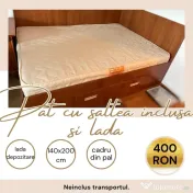 Vand pat 140x200 cm cu saltea inclusa stare foarte buna 