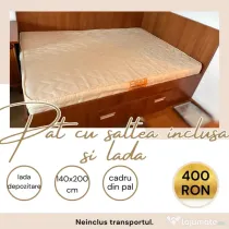 Vand pat 140x200 cm cu saltea inclusa stare foarte buna