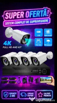 Vindem si Montam Camere Supraveghere Video KIT Complet 4/8/12 CAMERE