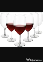 Pahare de vin plutitoare Tritan 570 ml, sigure mașina de spălat – Roșu/Alb set 6 