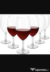 Pahare de vin plutitoare Tritan 570 ml, sigure mașina de spălat – Roșu/Alb set 6