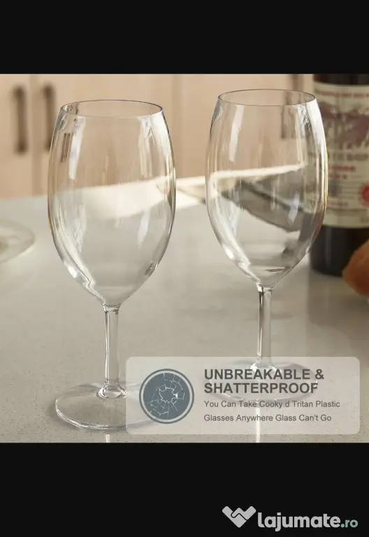 Pahare de vin plutitoare Tritan 570 ml, sigure mașina de spălat – Roșu/Alb set 6