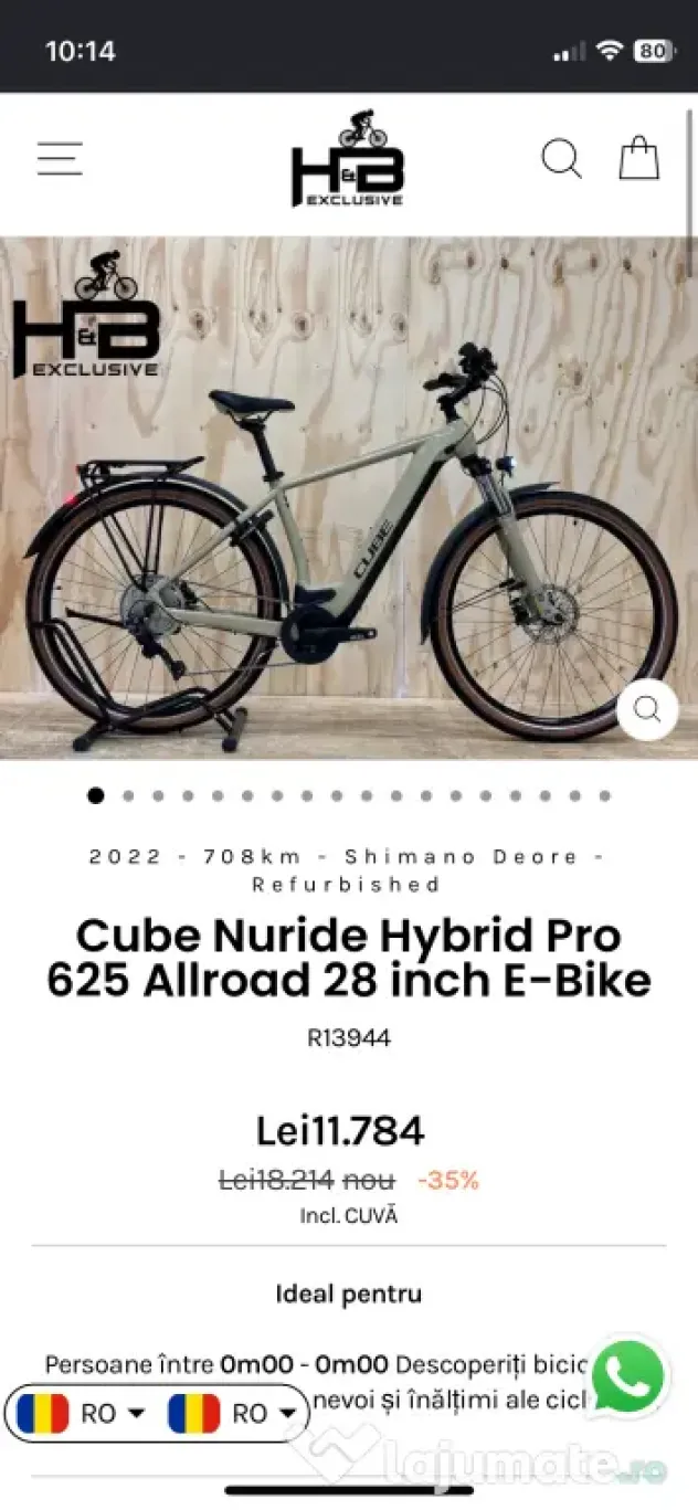 Bicicletă electrică cube