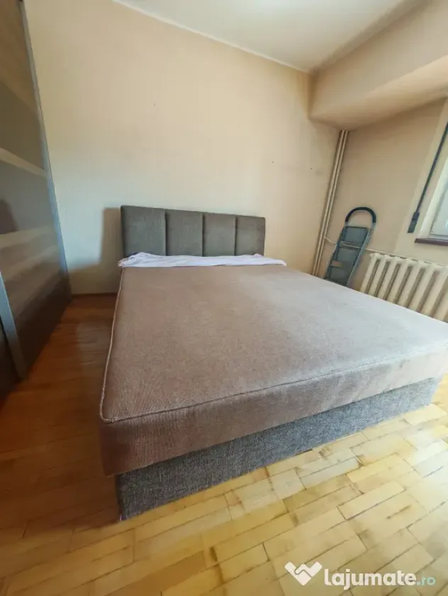 Pat tapițat ELVILA, 160x200, somieră rabatabilă, lada depozitare, saltea