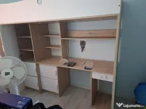 Pat etajat cu birou si spațiu depozitare