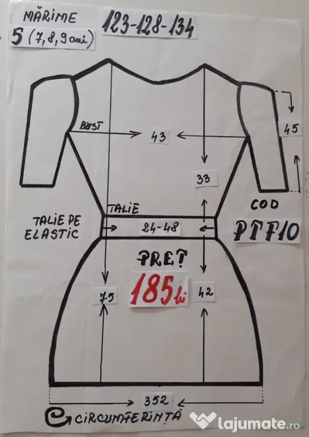 Rochita Printesa toamnei pentru copii,7-8-9-10 ani