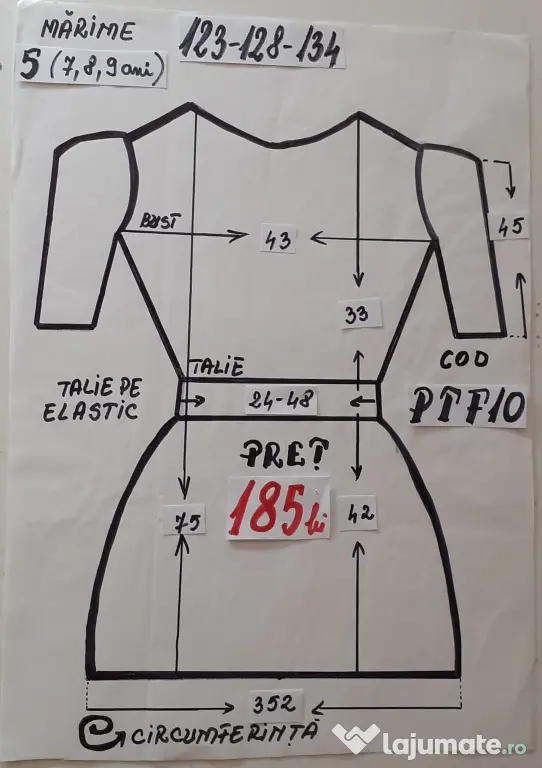 Rochita Printesa toamnei pentru copii,7-8-9-10 ani