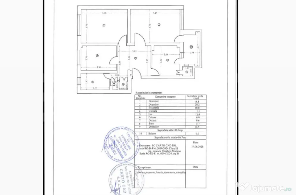 Apartament 3 camere decomandat | Central – Curtea de Apel - Craiova (Dolj)