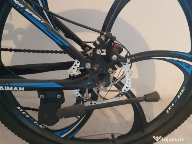 Bicicletă Caraiman, pliabilă, roți 26 inch, cu dublă suspensie, frâne pe disc