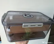 Humidor trabucuri capacitate 100 trabucuri din cedru higrometru, transparent 