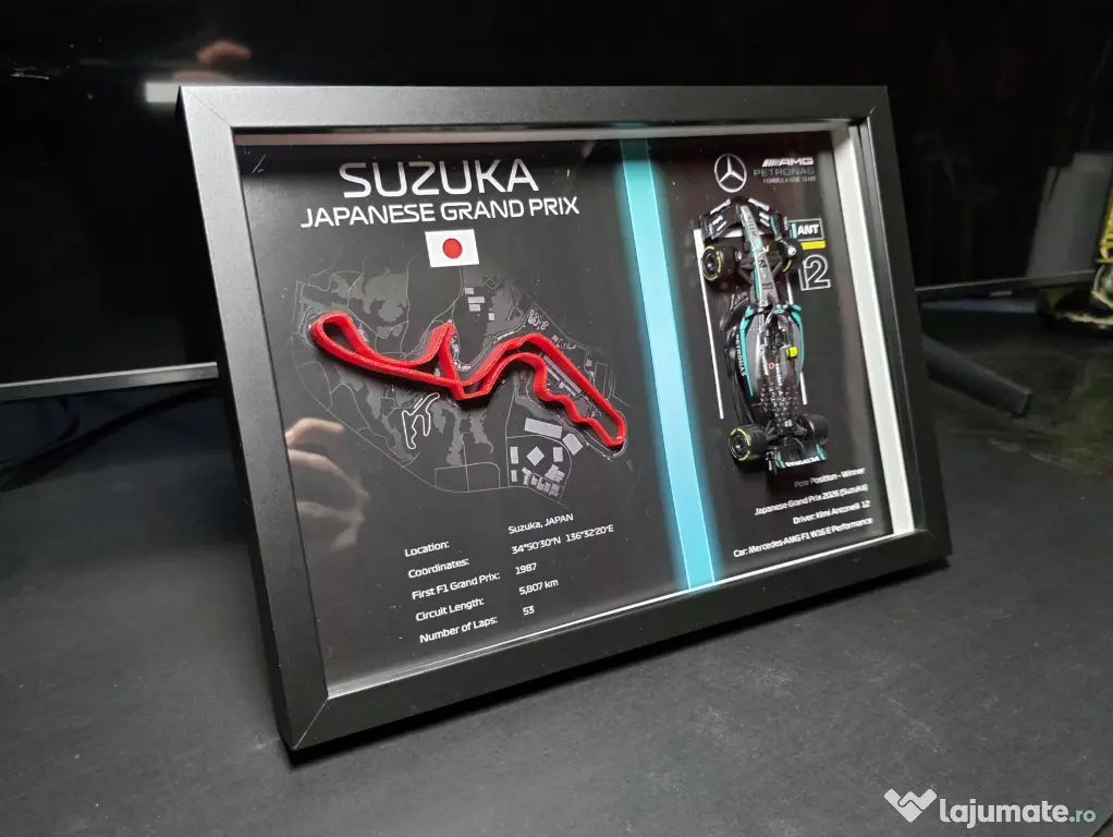 Tablou Formula 1 Personalizat – Circuit + Monopost 3D