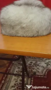 Căciulă blană naturală (Vulpe Argintie / Polară) 
