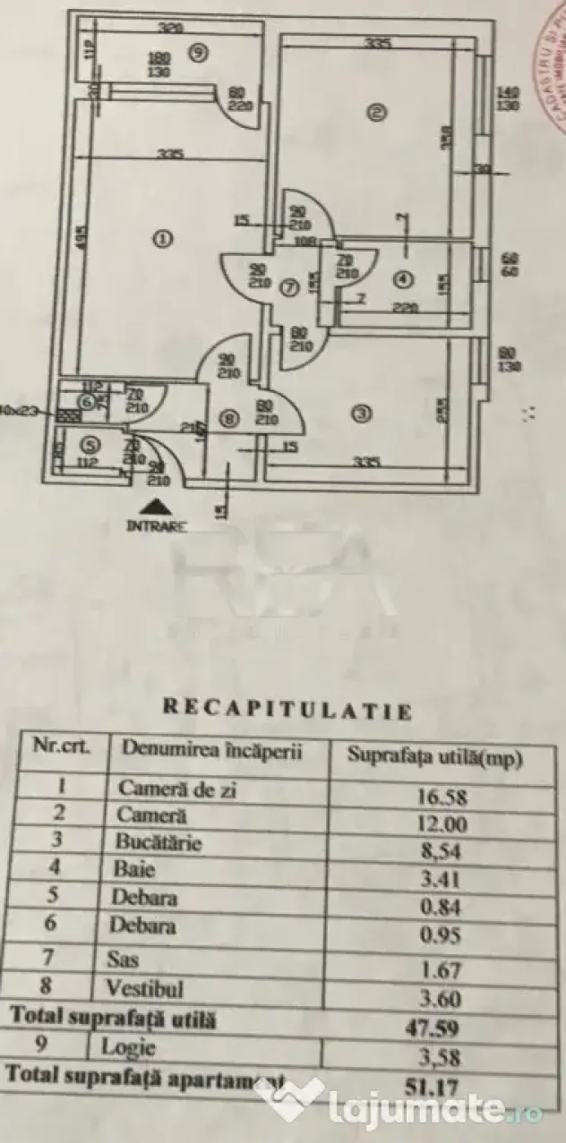 2 camere, 6/10, 51,17 mp, anvelopat-Drumul Taberei-Metrou Tu - Bucuresti (Bucuresti-Ilfov)