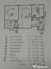 2 camere Tei decomandat, parter, an 1983, 49 mp