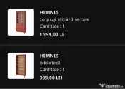 Hemnes Corp cu usi si biblioteca IKEA 