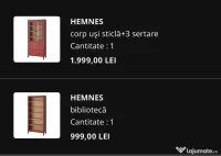 Hemnes Corp cu usi si biblioteca IKEA