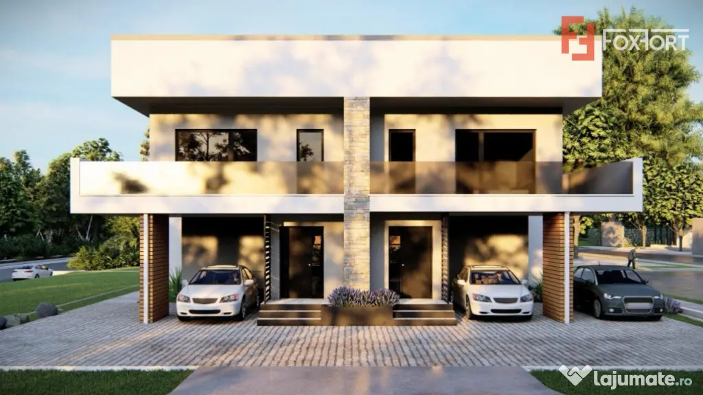Duplex deosebit cu 4 camere si carport, perete dublu, in Dum - Dumbravita (Timis)