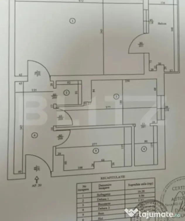 Garsonieră decomandată, 36,65 mp, Valea Roșie Zona Henri - Craiova (Dolj)