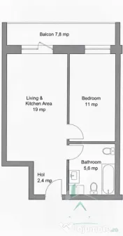 Apartament 2 camere de vanzare, Urusagului, Floresti 
