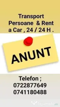 Ofer servicii de Transport Persoane ,Marfă și Rent a Car