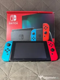 Nintendo Switch Neon Red/Blue v2 + Joc Minecraft fizic 