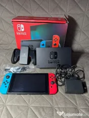 Nintendo Switch Neon Red/Blue v2 + Joc Minecraft fizic 